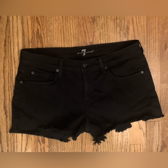 7 For All Mankind Denim Cutoff Black Shorts Women’s 29 - Picture 7 of 7